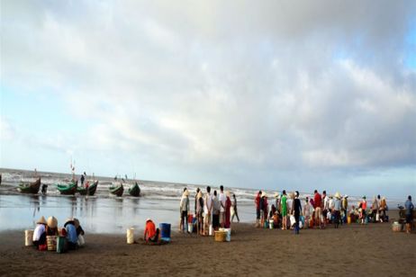 Seafood market in the morning