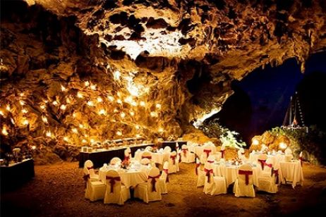 Dining in a cave