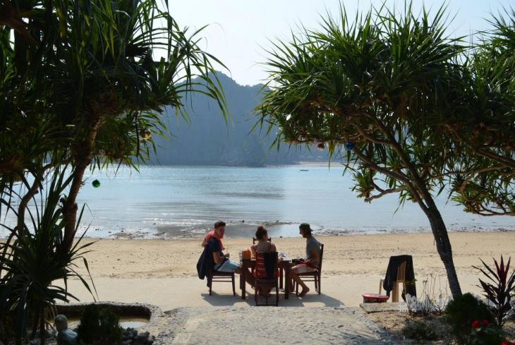 Great meal on island