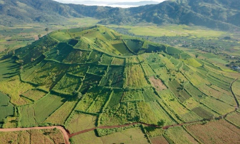 An arial view of Chu Dang Ya volcano. Photo by Nguyen Tan Kan