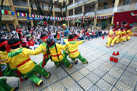 Ritual tug of war in Vietnam