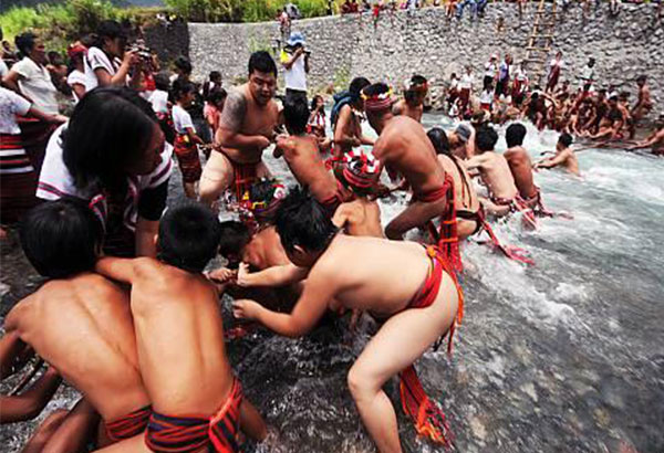 Ritual tug of war in Philippines